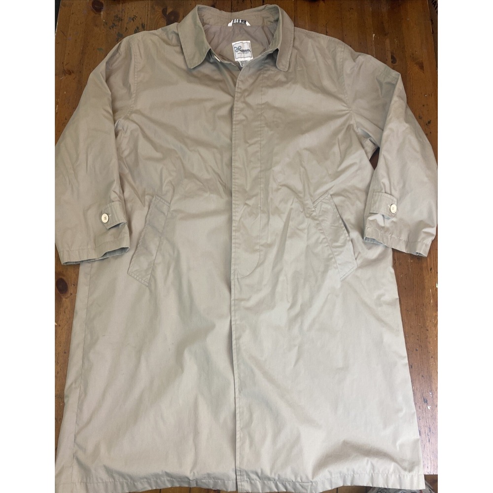 Vintage Haband Trench Rain Coat #201, Long Jacket Men's XL, Sri Lanka, Poly/Cott